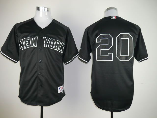 Men New York Yankees 20 No name Black MLB Jerseys